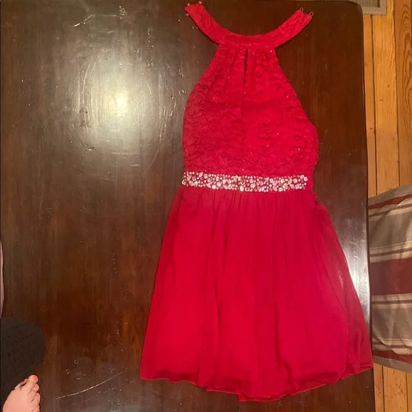 Speechless Red Halter Sundress for Prom - Picture 1 of 3